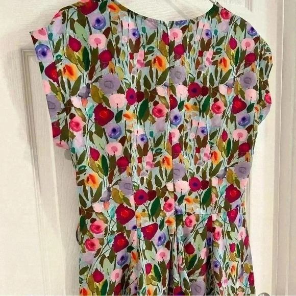 eShakti Wayward Fancies Floral Dress 16/XL V Neck Pockets Scarf Hem Cottagecore - Picture 11 of 17